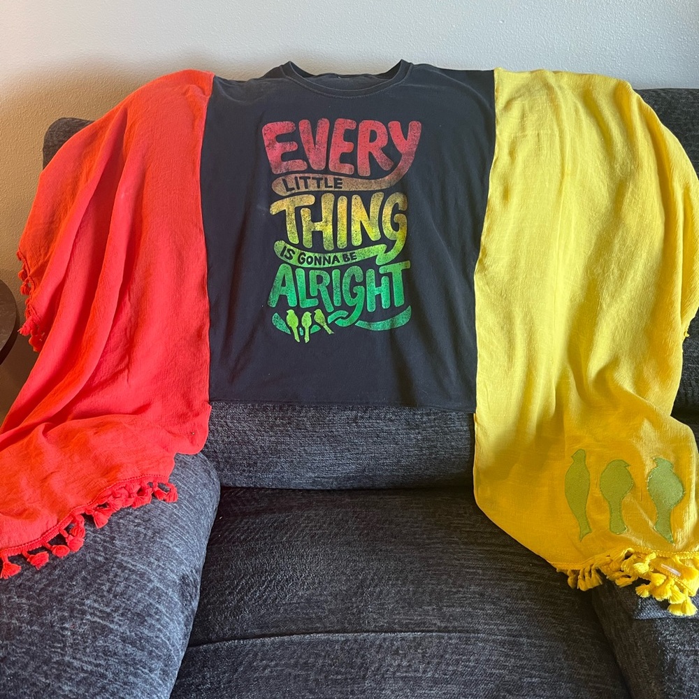Bob Marley “Three Little Birds” Boho/hippie tee.